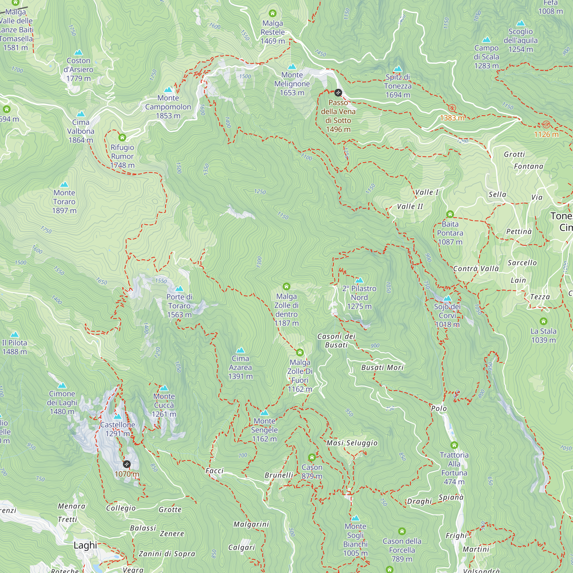Malga Zolle di dentro map
