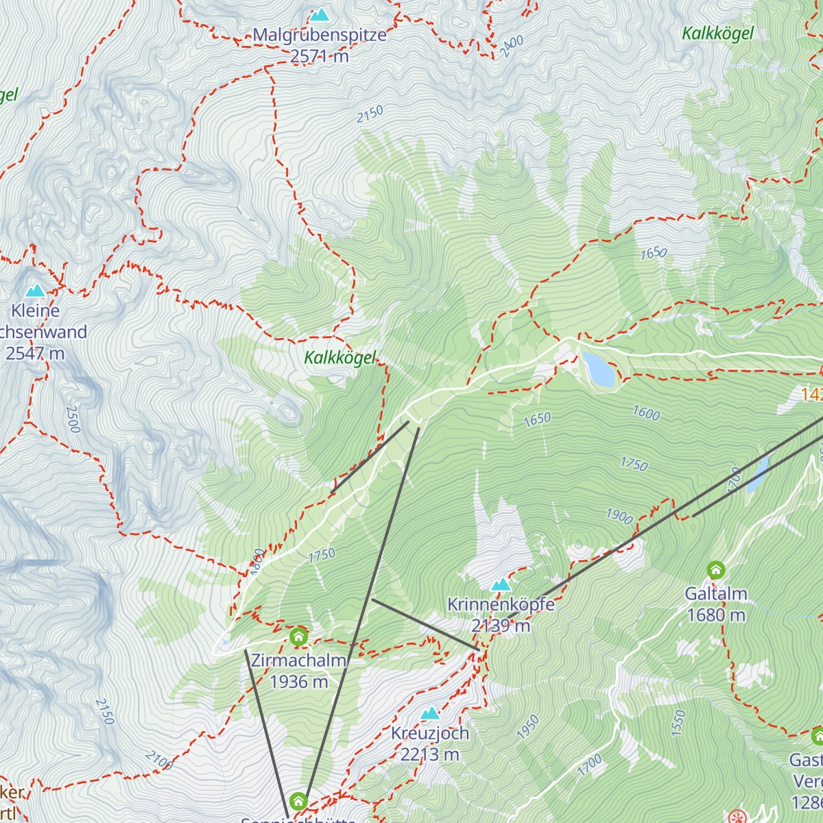 Schlicker Alm map