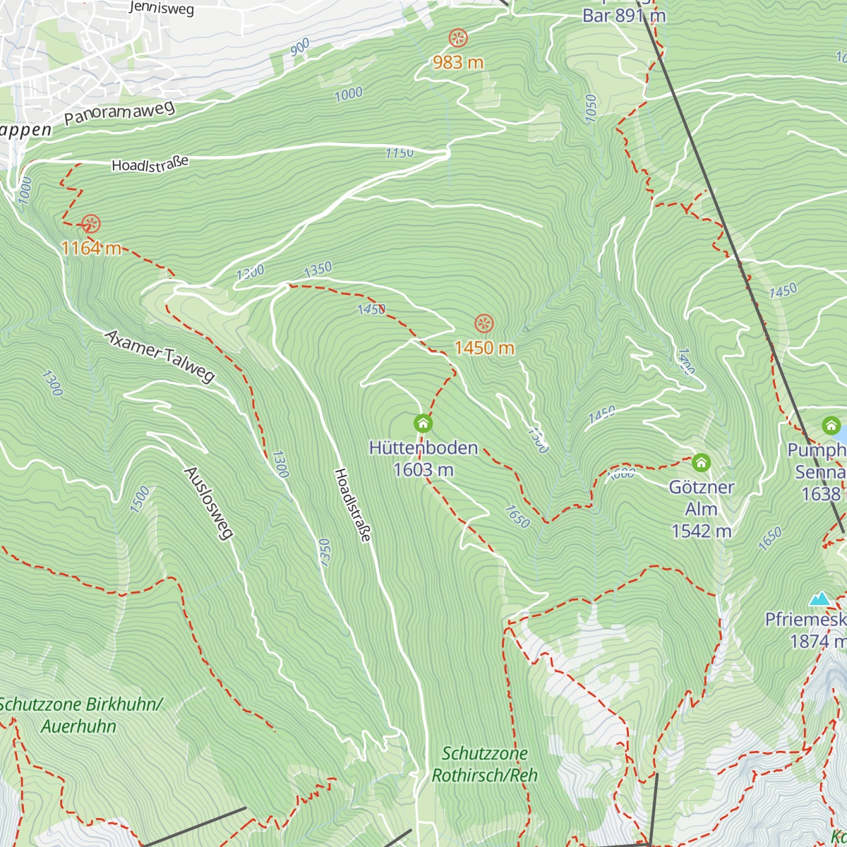 Hüttenboden map