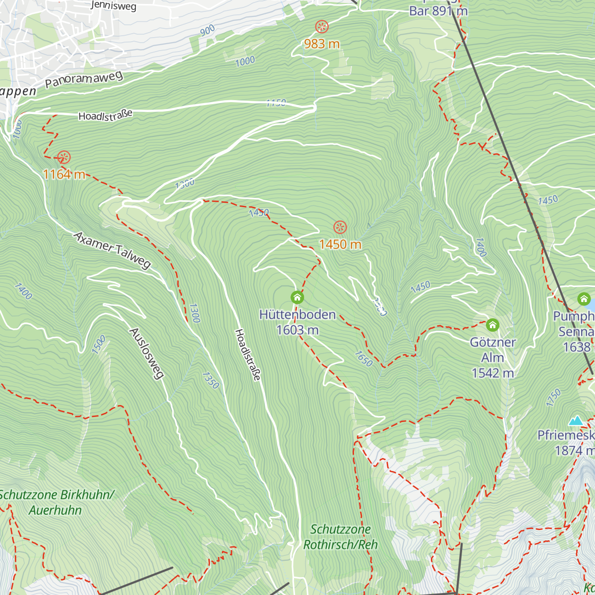 Hüttenboden map