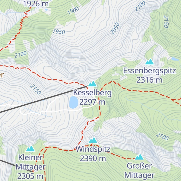 Map of Kesselberghütte - Rifugio Valcanova