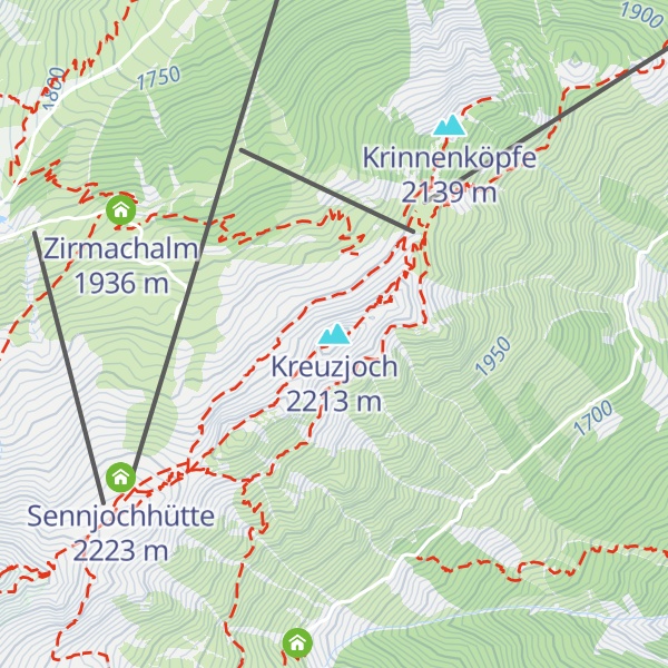 Map of Kreuzjoch
