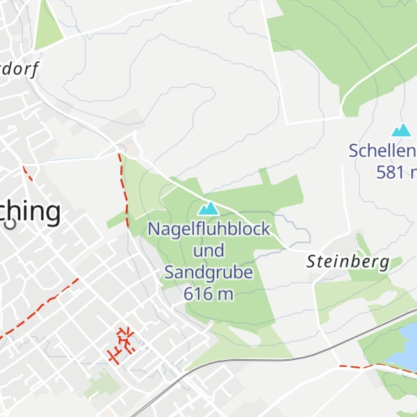 Map of Nagelfluhblock und Sandgrube