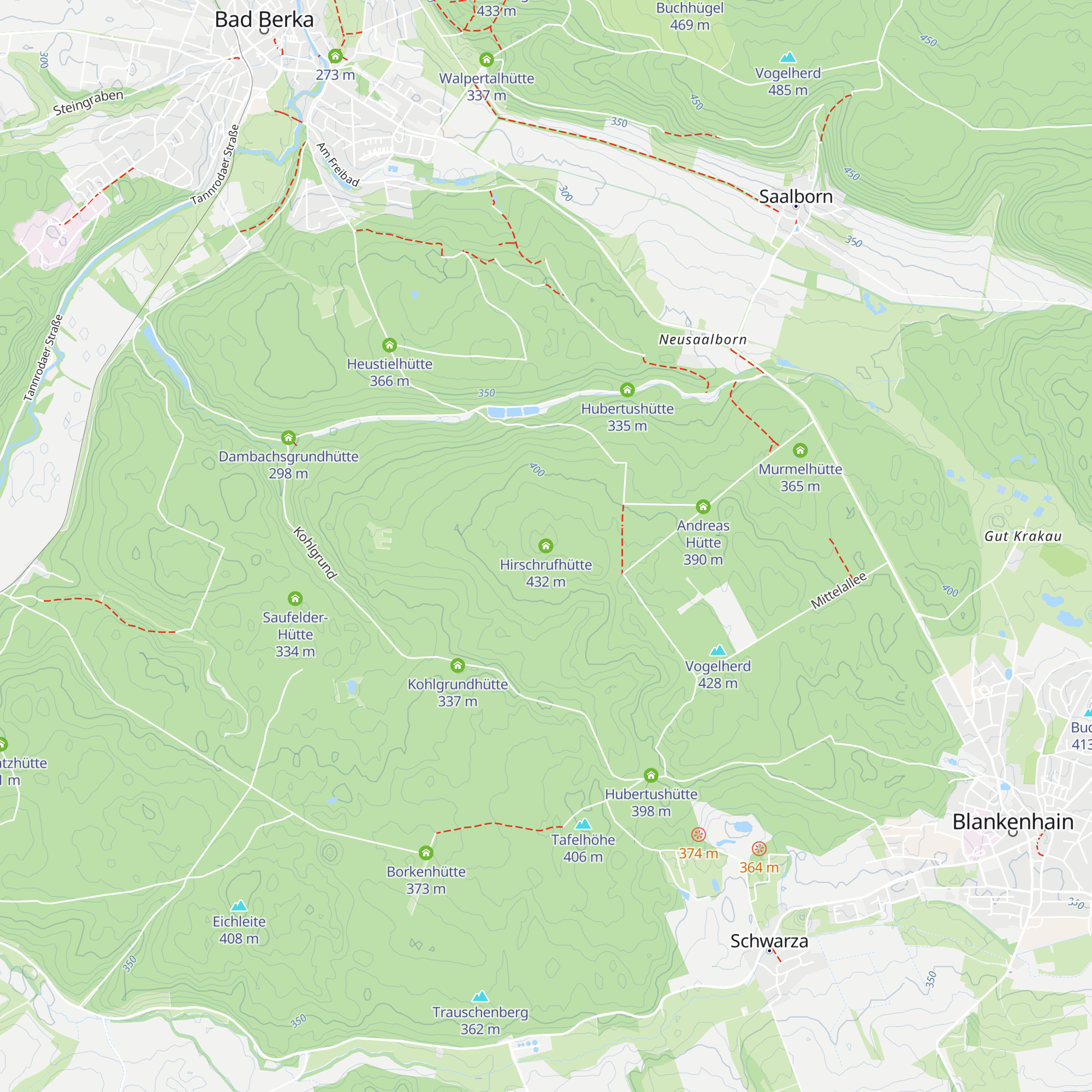 Hirschrufhütte map