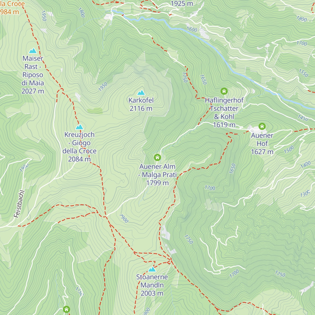 Auener Alm - Malga Prati map