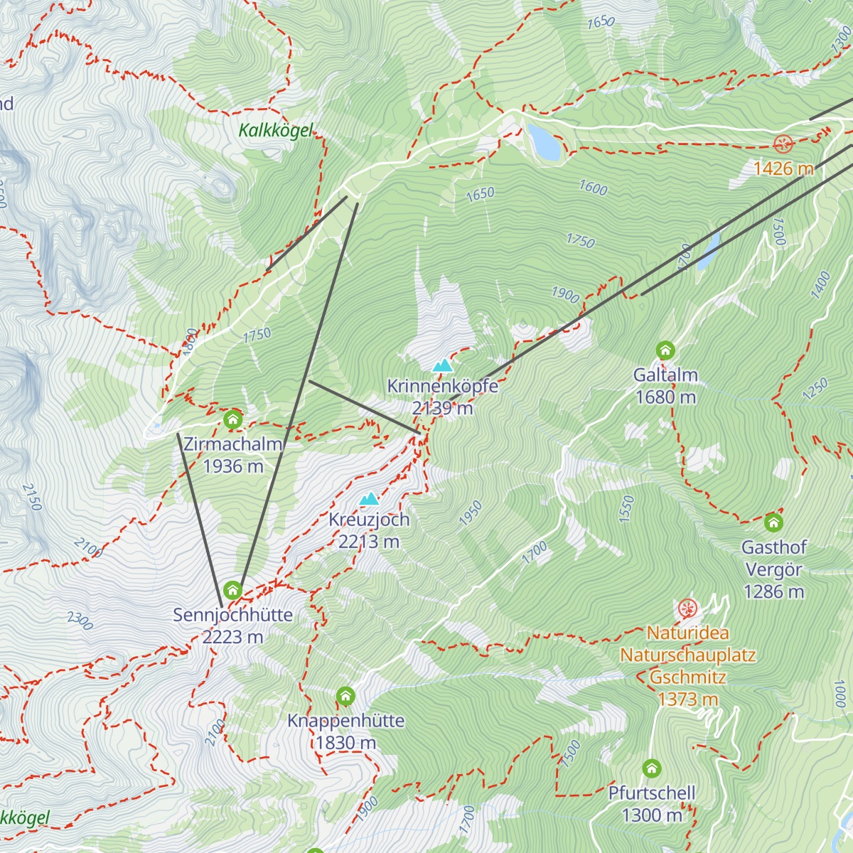 Panoramarestaurant Kreuzjoch map