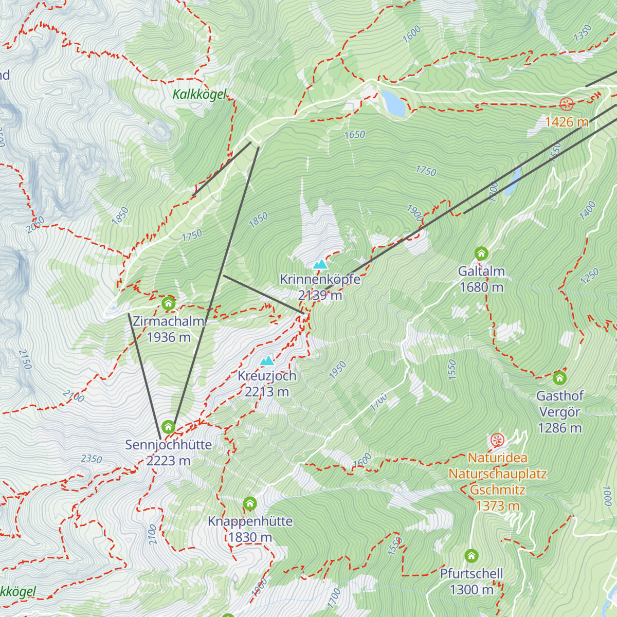 Panoramarestaurant Kreuzjoch map