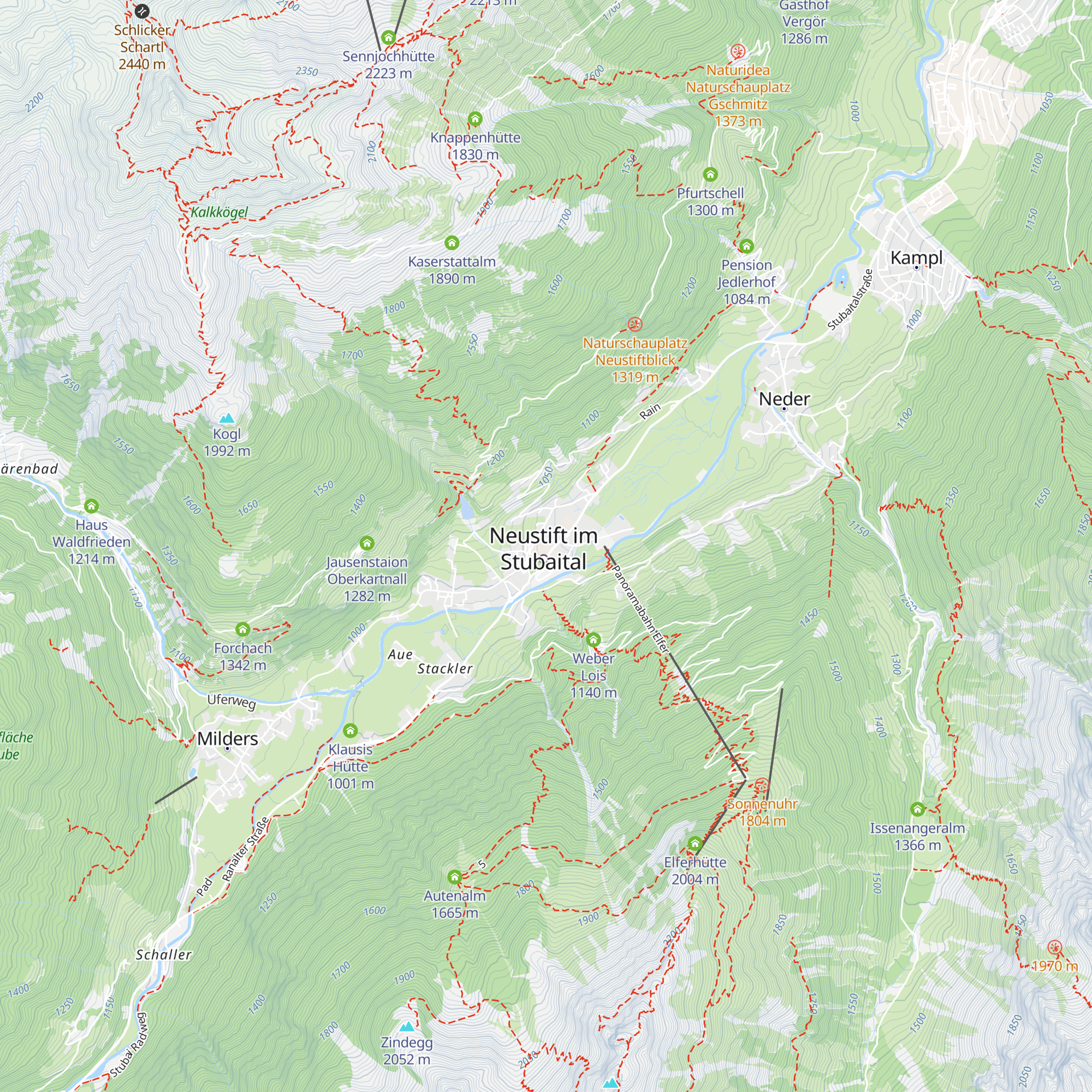 Tourist Information Stubai Tirol map