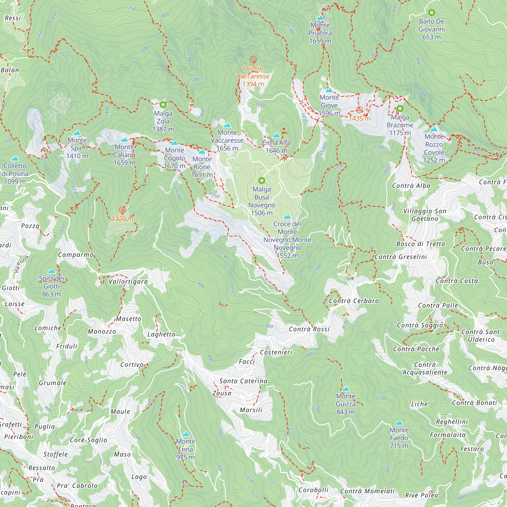 Malga Pianeti map