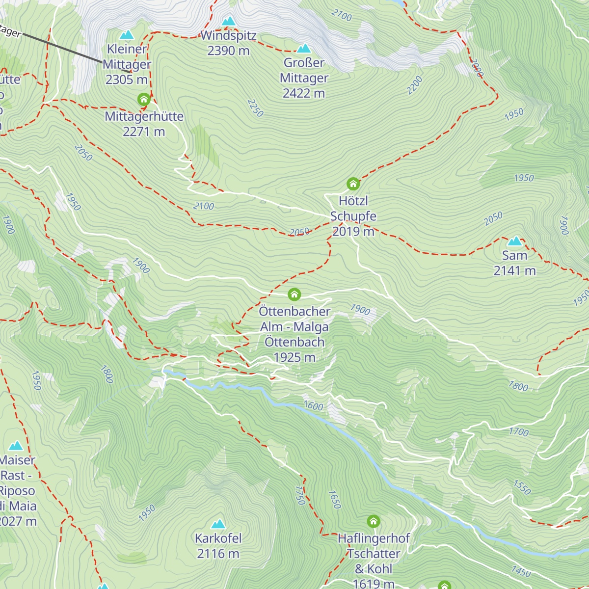 Öttenbacher Alm - Malga Öttenbach map