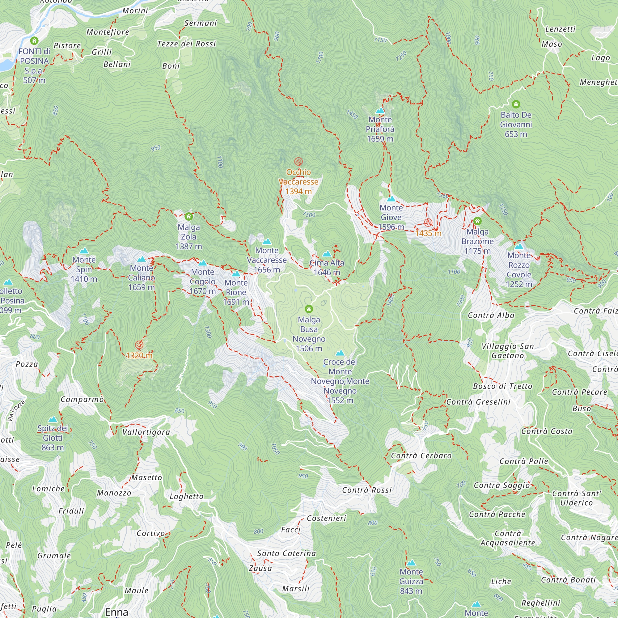 Malga Busa Novegno map