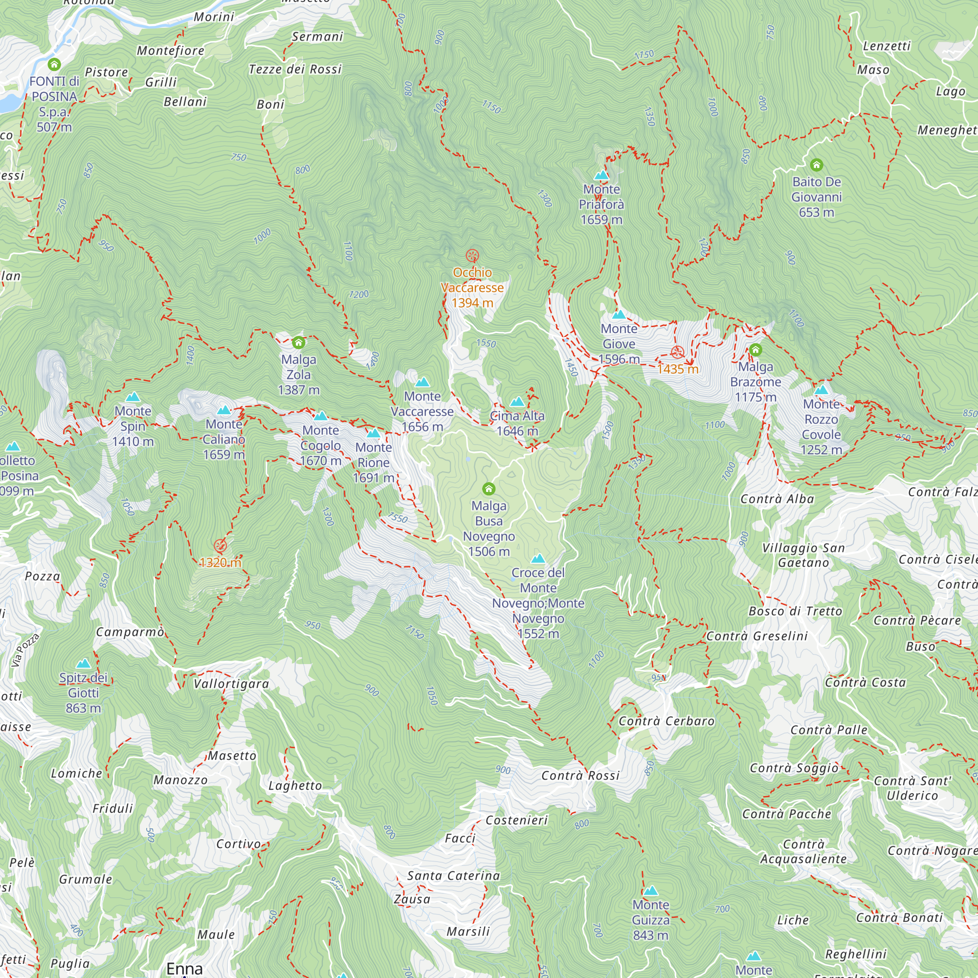 Malga Busa Novegno map