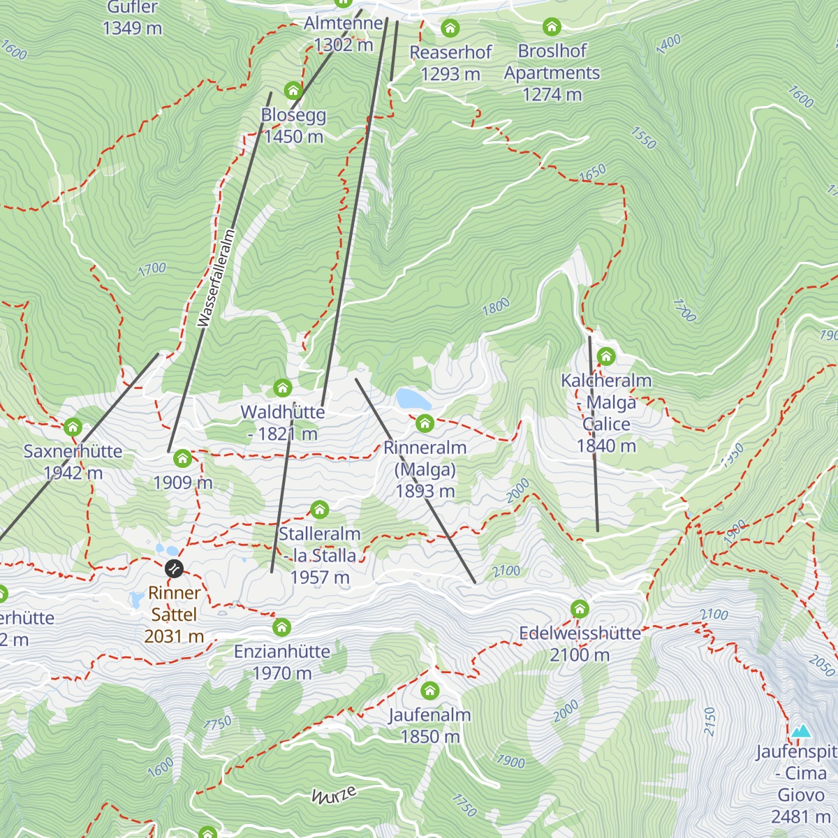 Malga Sociale map