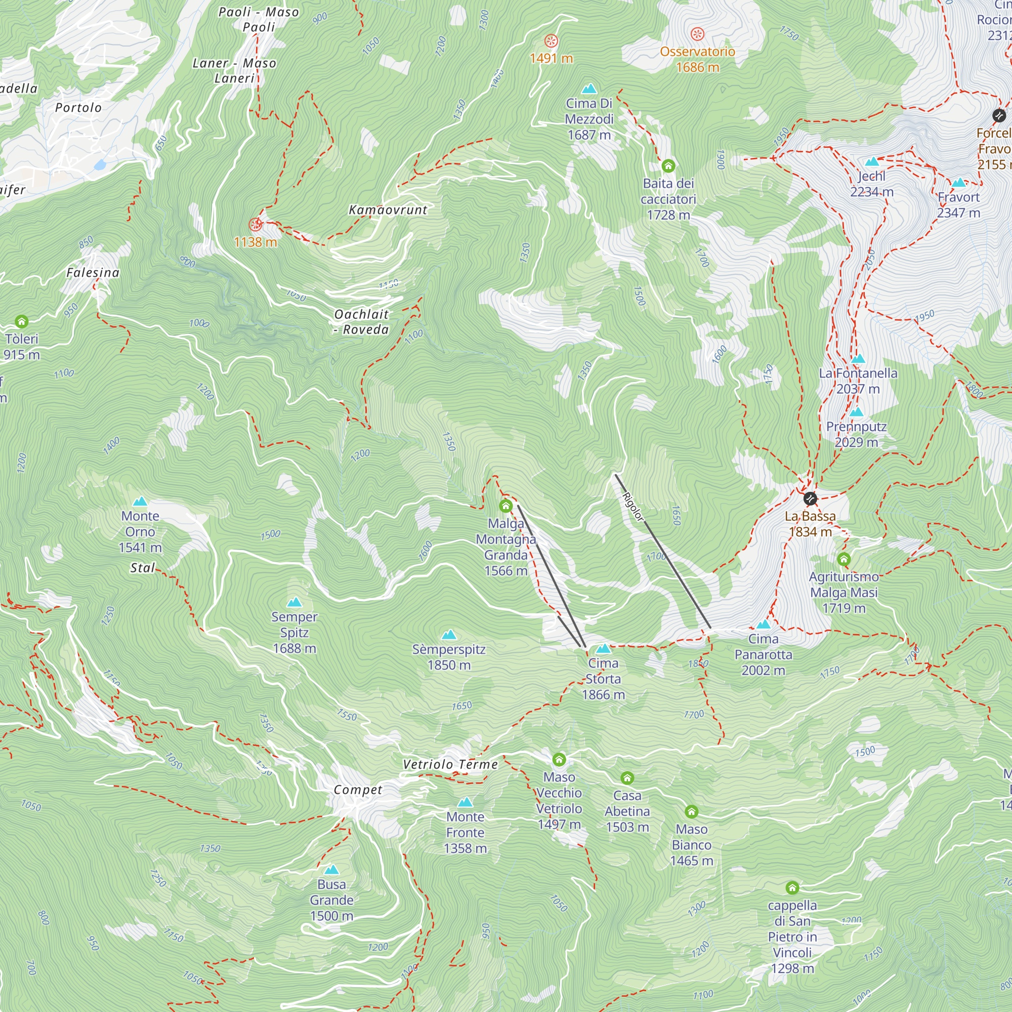 Malga Montagna Granda map