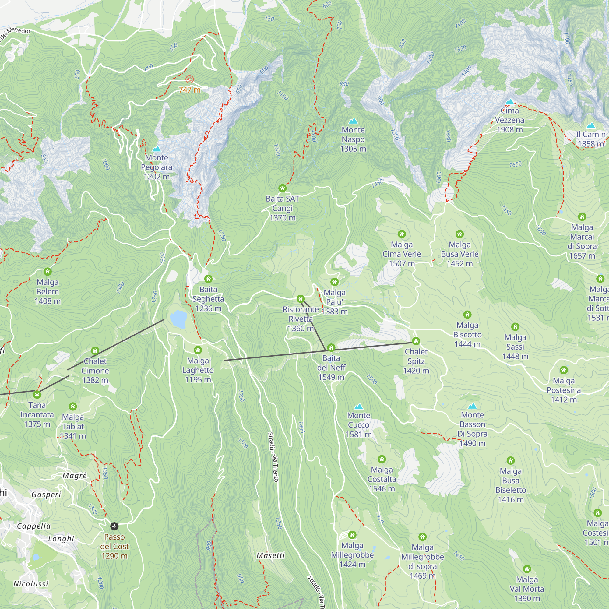 Malga Rivetta map