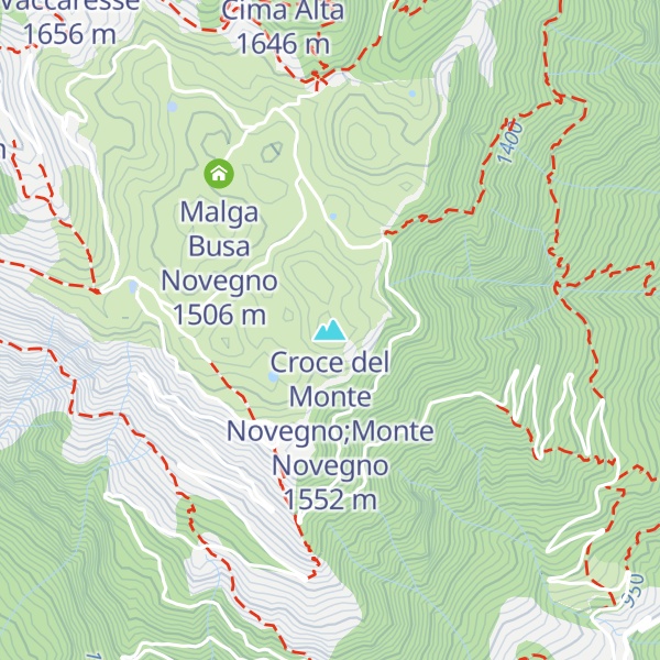 Map of Croce del Monte Novegno;Monte Novegno