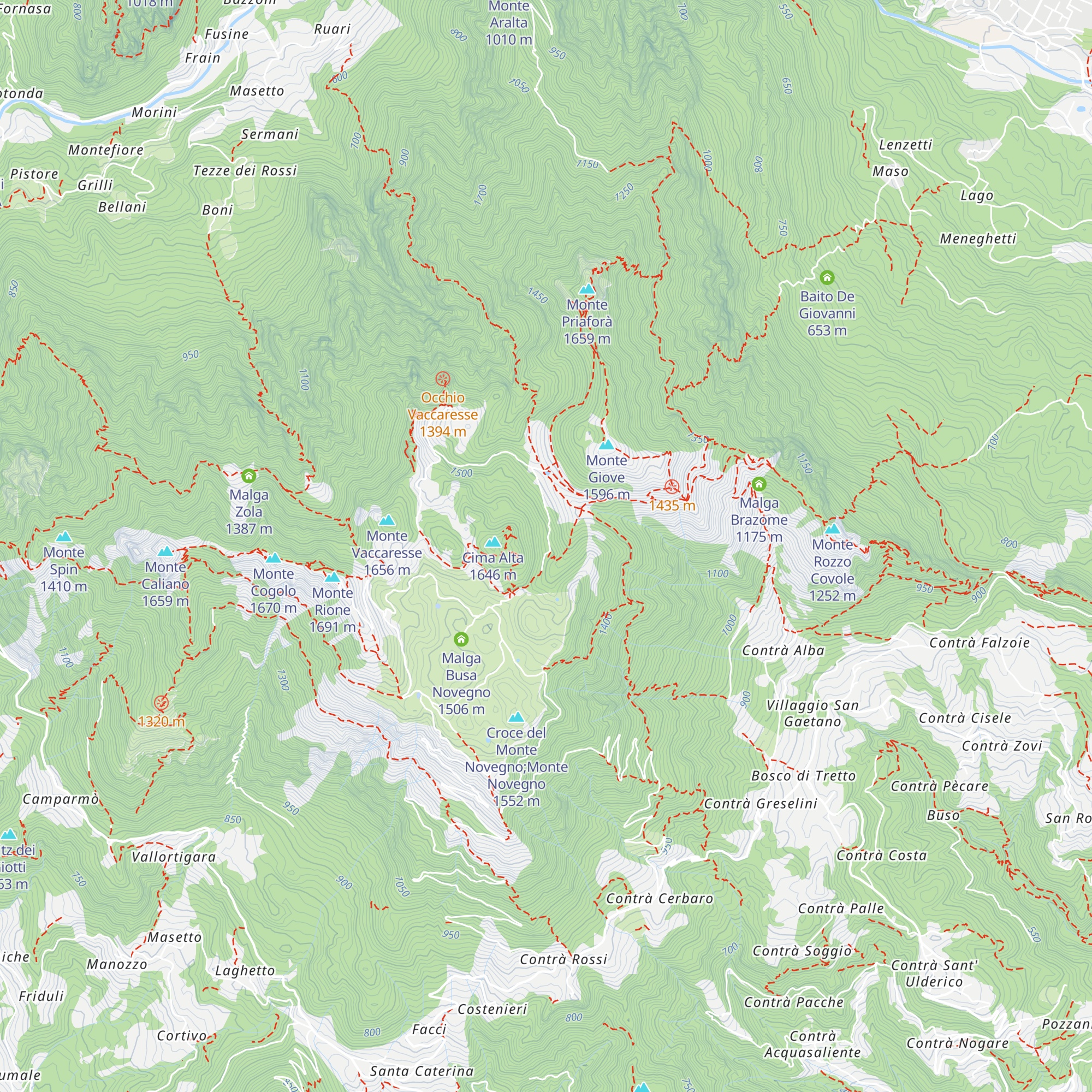 Malga Campedello map