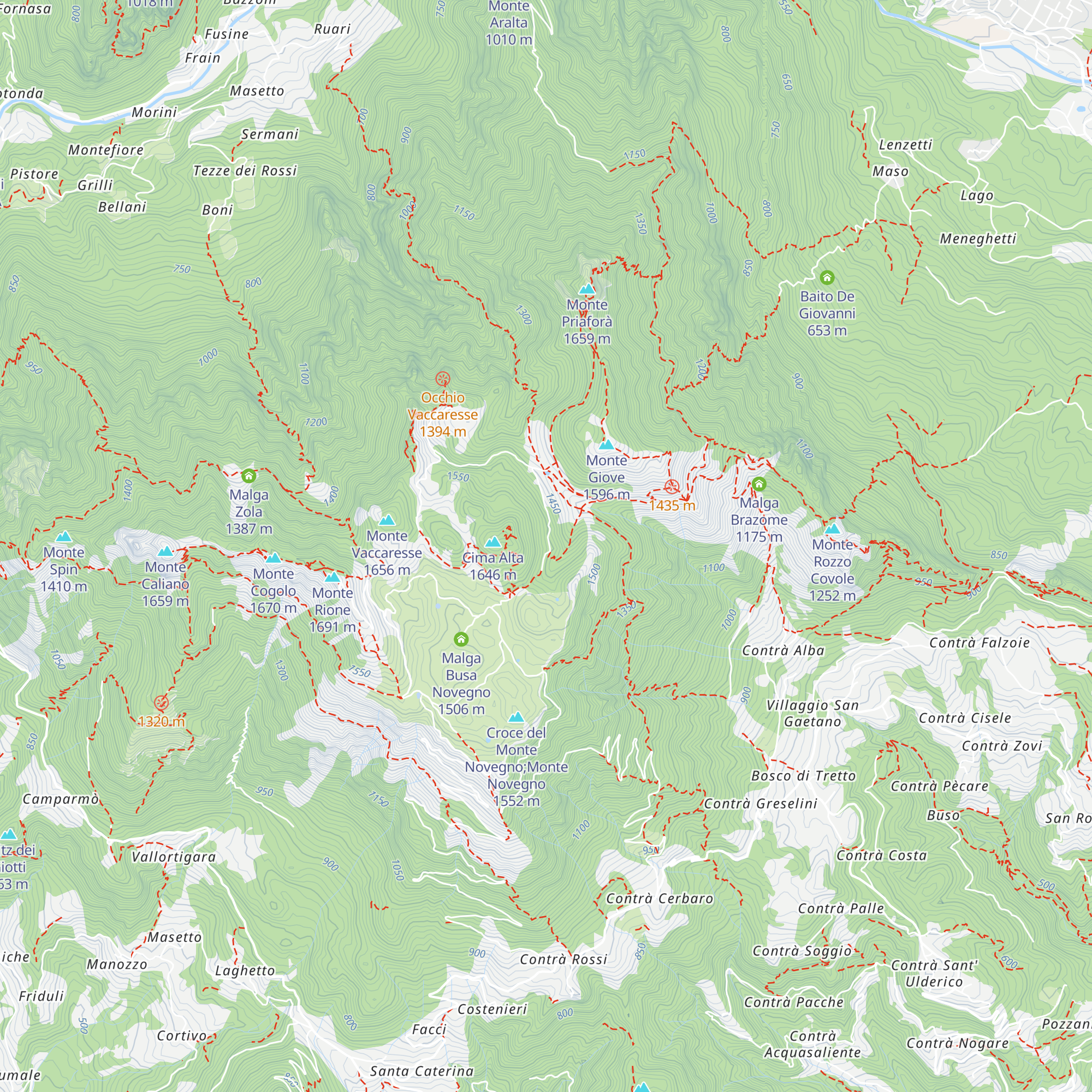 Malga Campedello map