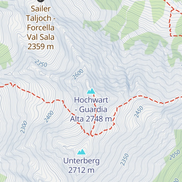Map of Hochwart - Guardia Alta
