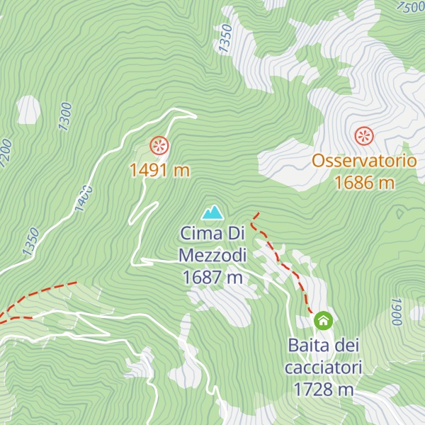 Map of Cima Di Mezzodi