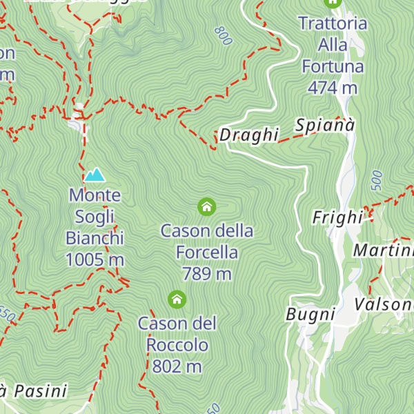 Map of Cason della Forcella