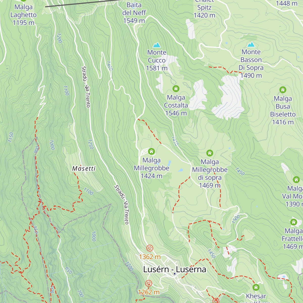 Malga Millegrobbe map