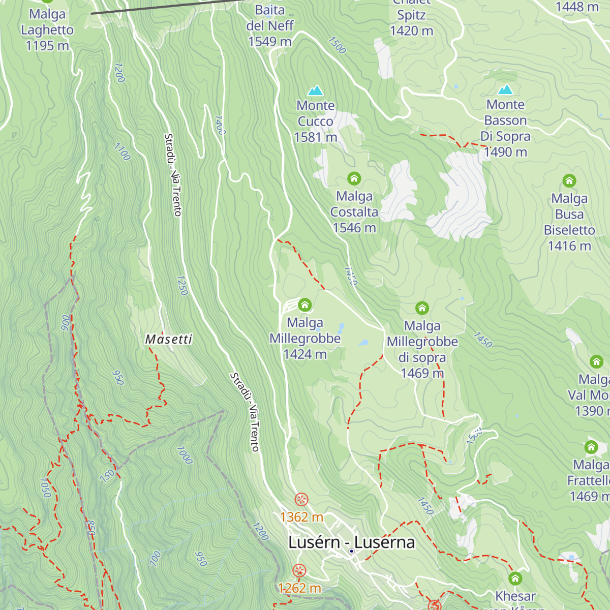 Malga Millegrobbe map