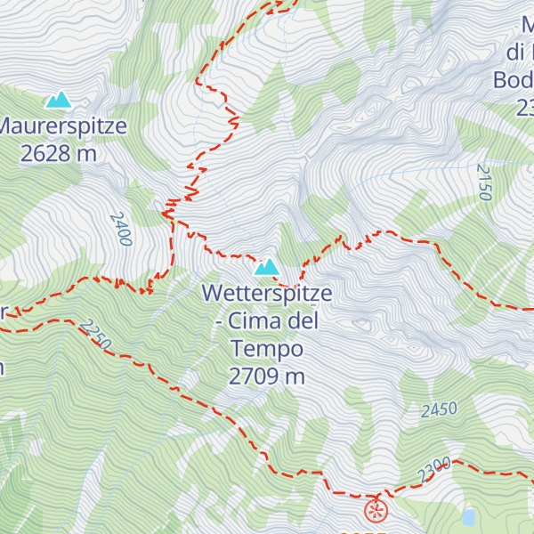 Map of Wetterspitze - Cima del Tempo
