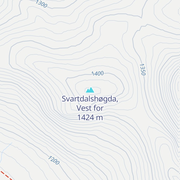 Map of Svartdalshøgda, Vest for