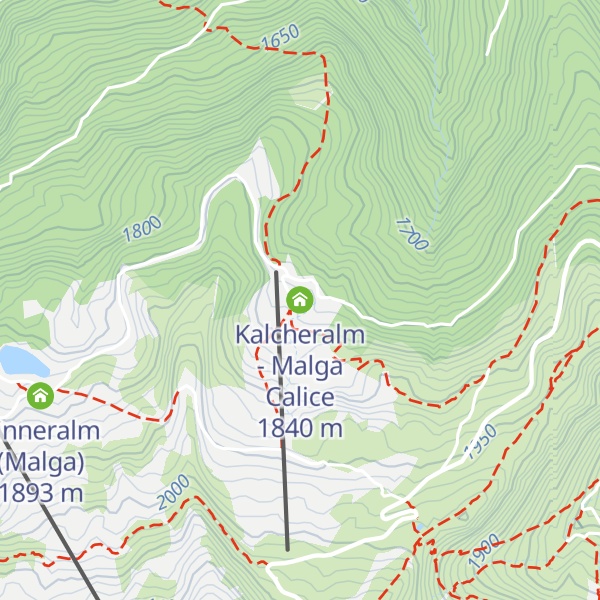 Map of Kalcheralm - Malga Calice
