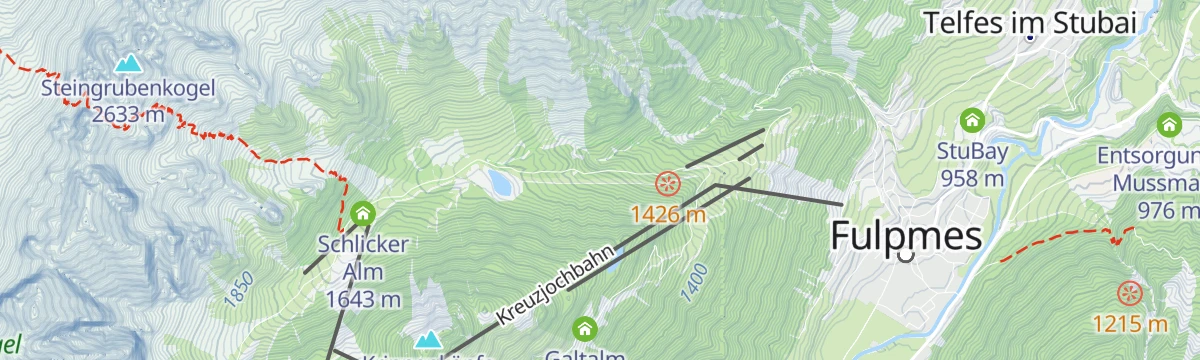 Map of the start of Scheibenweg Schlick 2000