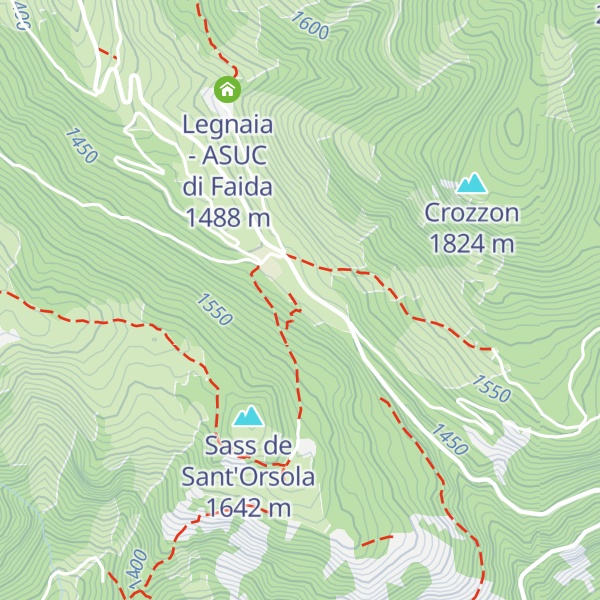 Map of Garage Mezzi Battipista sci da fondo