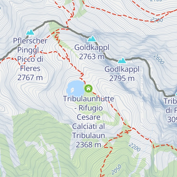 Map of Tribulaunhütte - Rifugio Cesare Calciati al Tribulaun