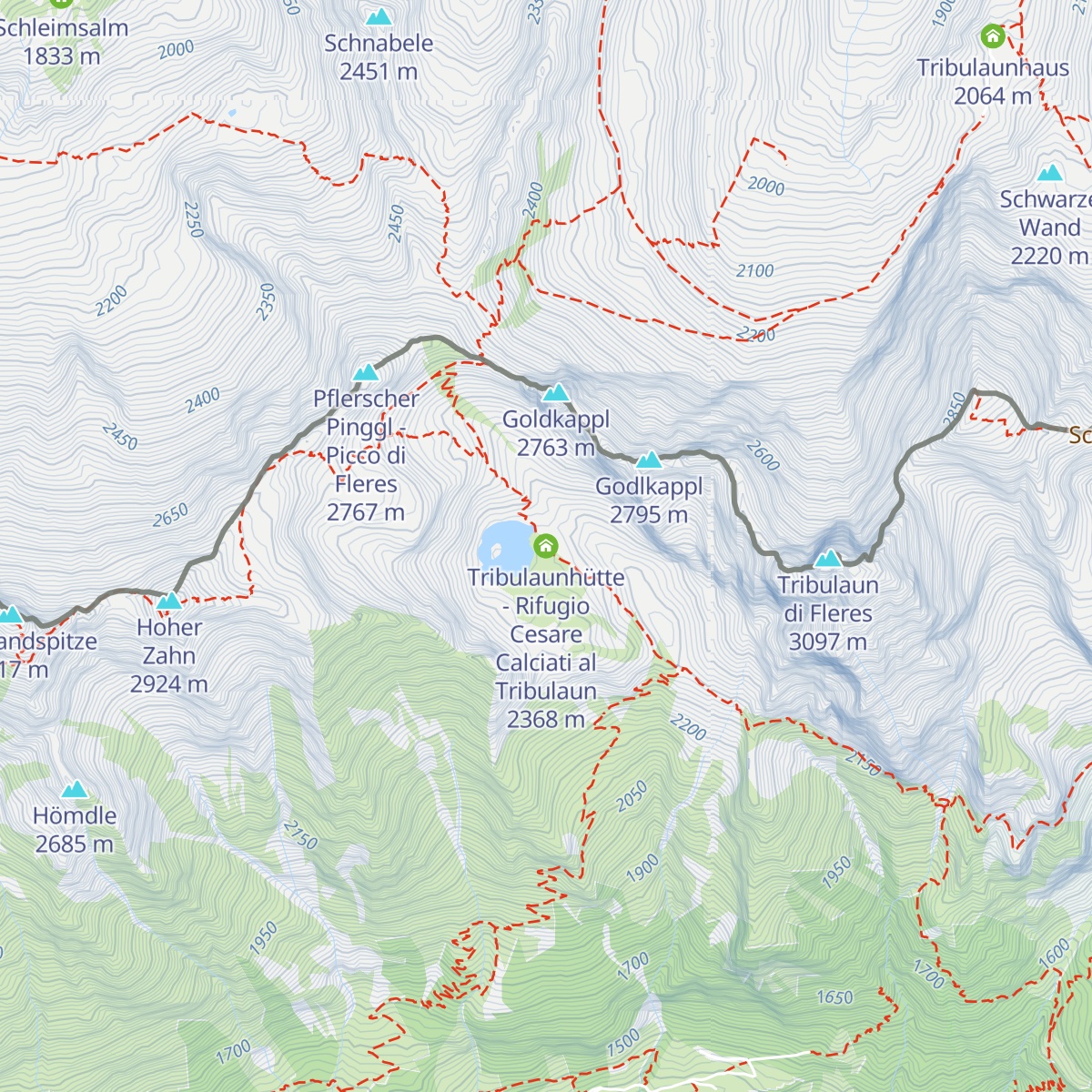Tribulaunhütte - Rifugio Cesare Calciati al Tribulaun map