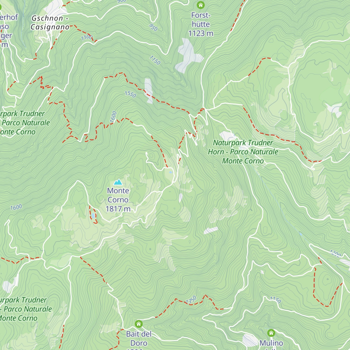 Malga Monte Corno - Trudner Horn Alm map