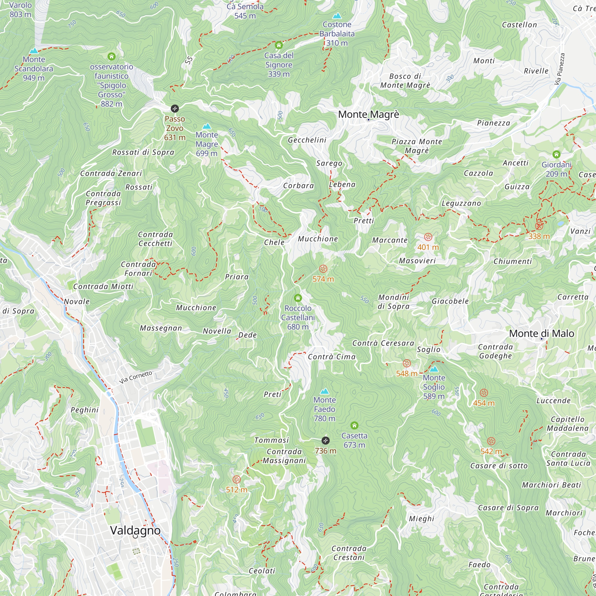 Roccolo Castellani map