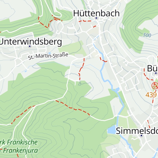 Map of Sportheim SV Hüttenbach