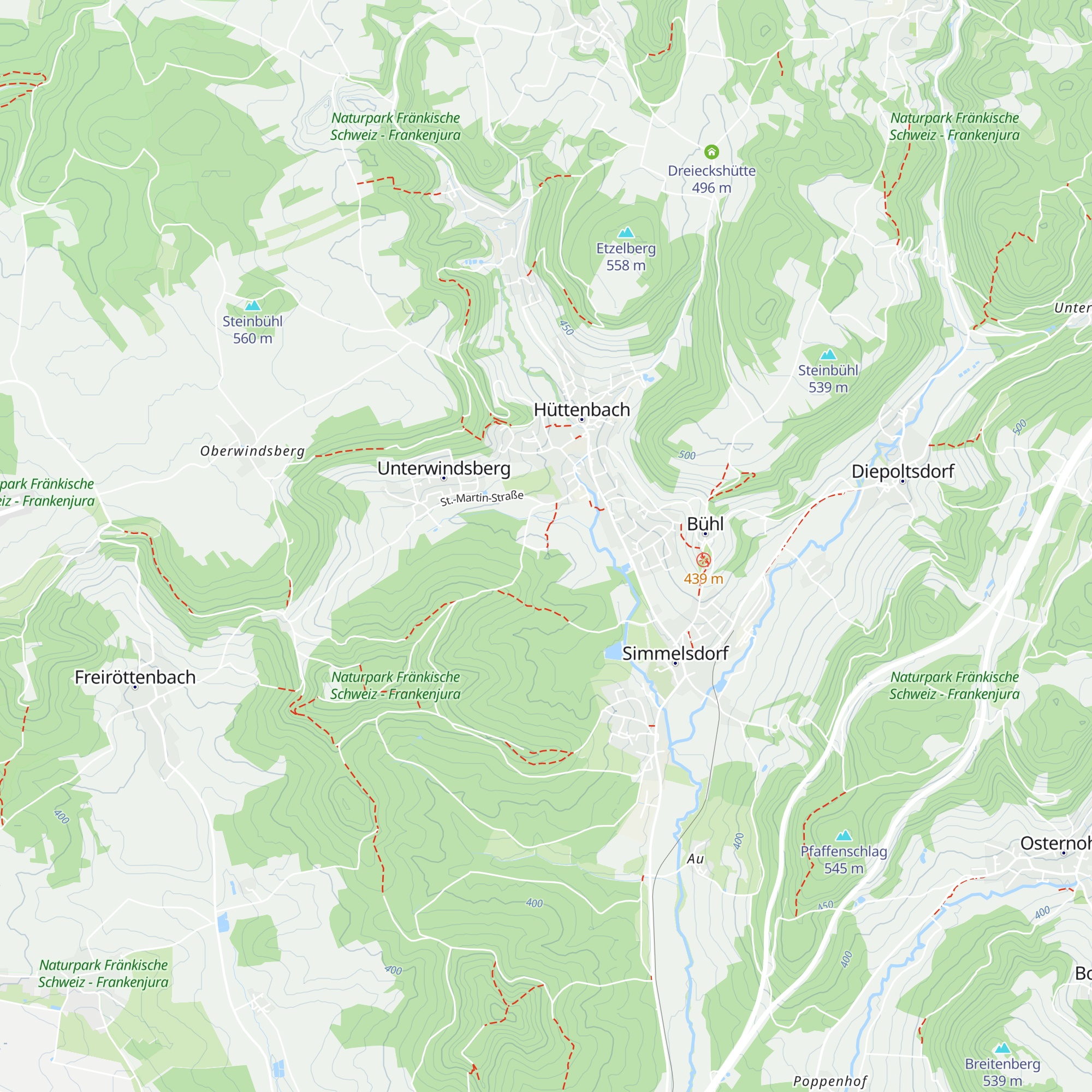 Sportheim SV Hüttenbach map