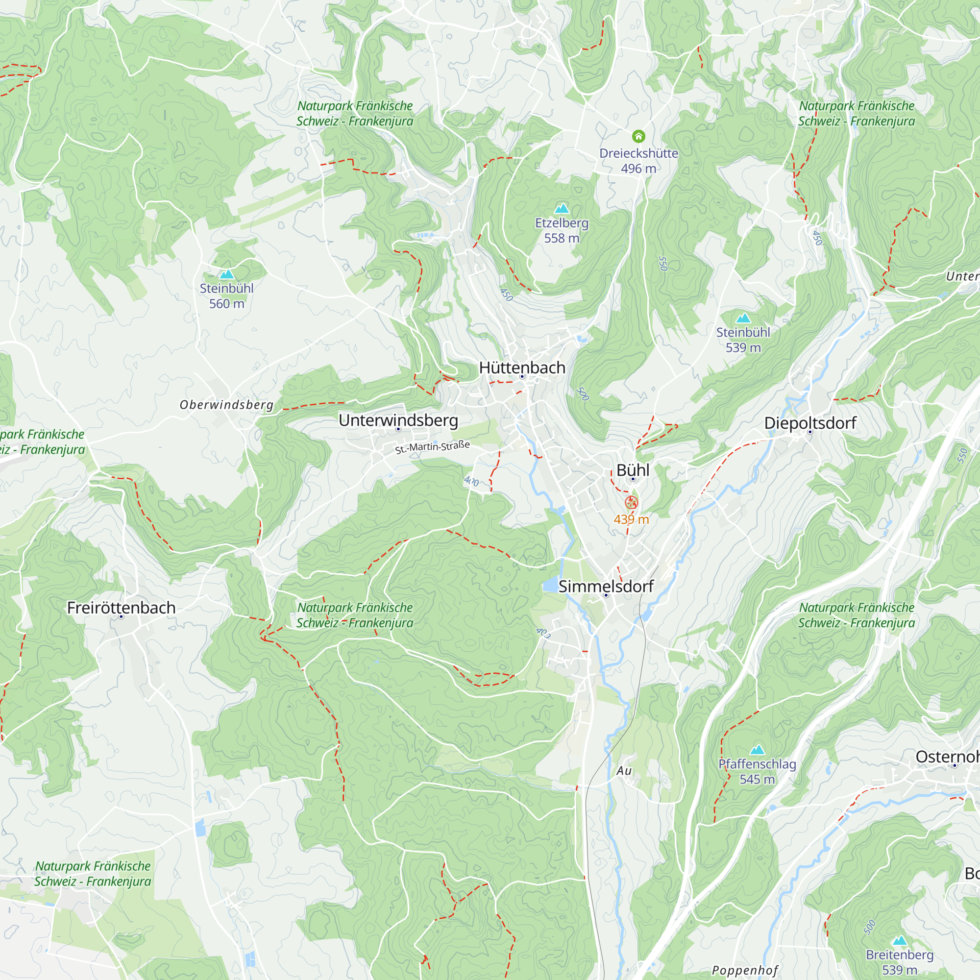 Sportheim SV Hüttenbach map