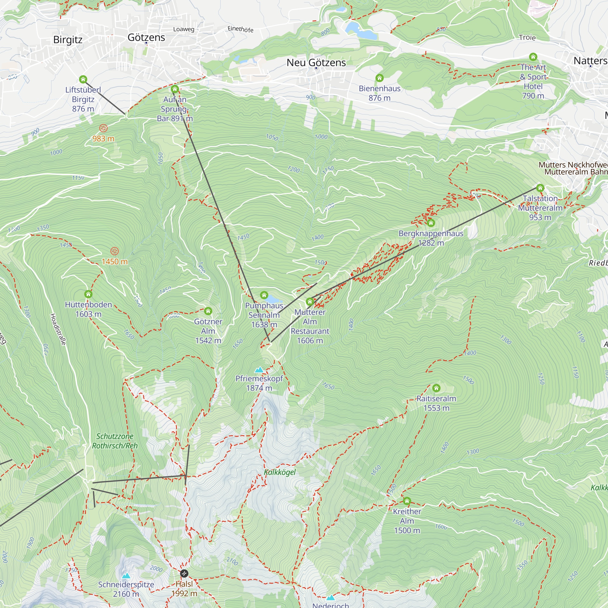 Stützpunkt Pistenrettung Muttereralm map