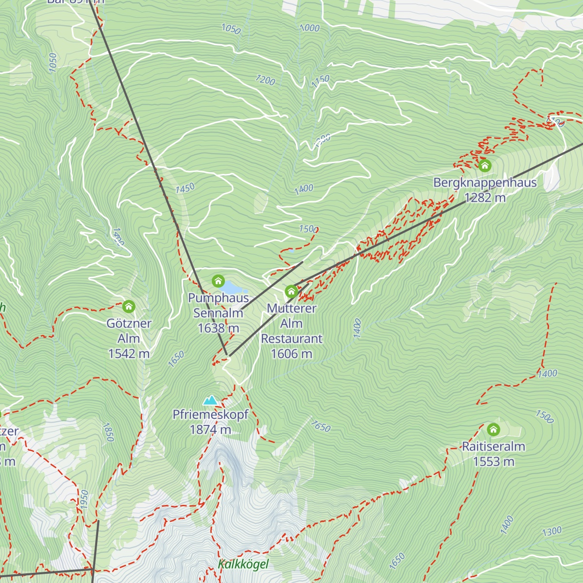 Mutterer Alm Restaurant map
