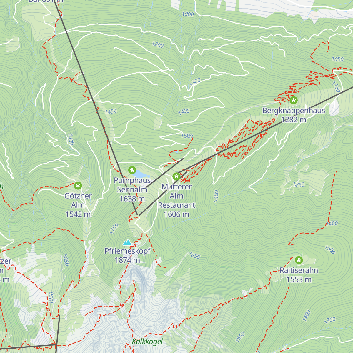 Mutterer Alm Restaurant map
