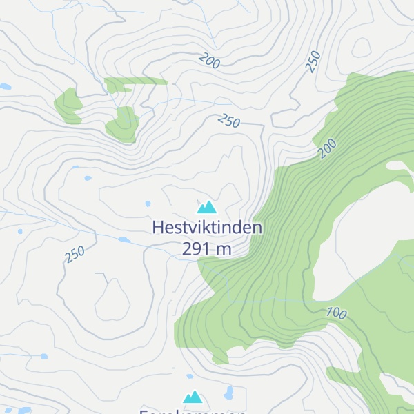 Map of Hestviktinden