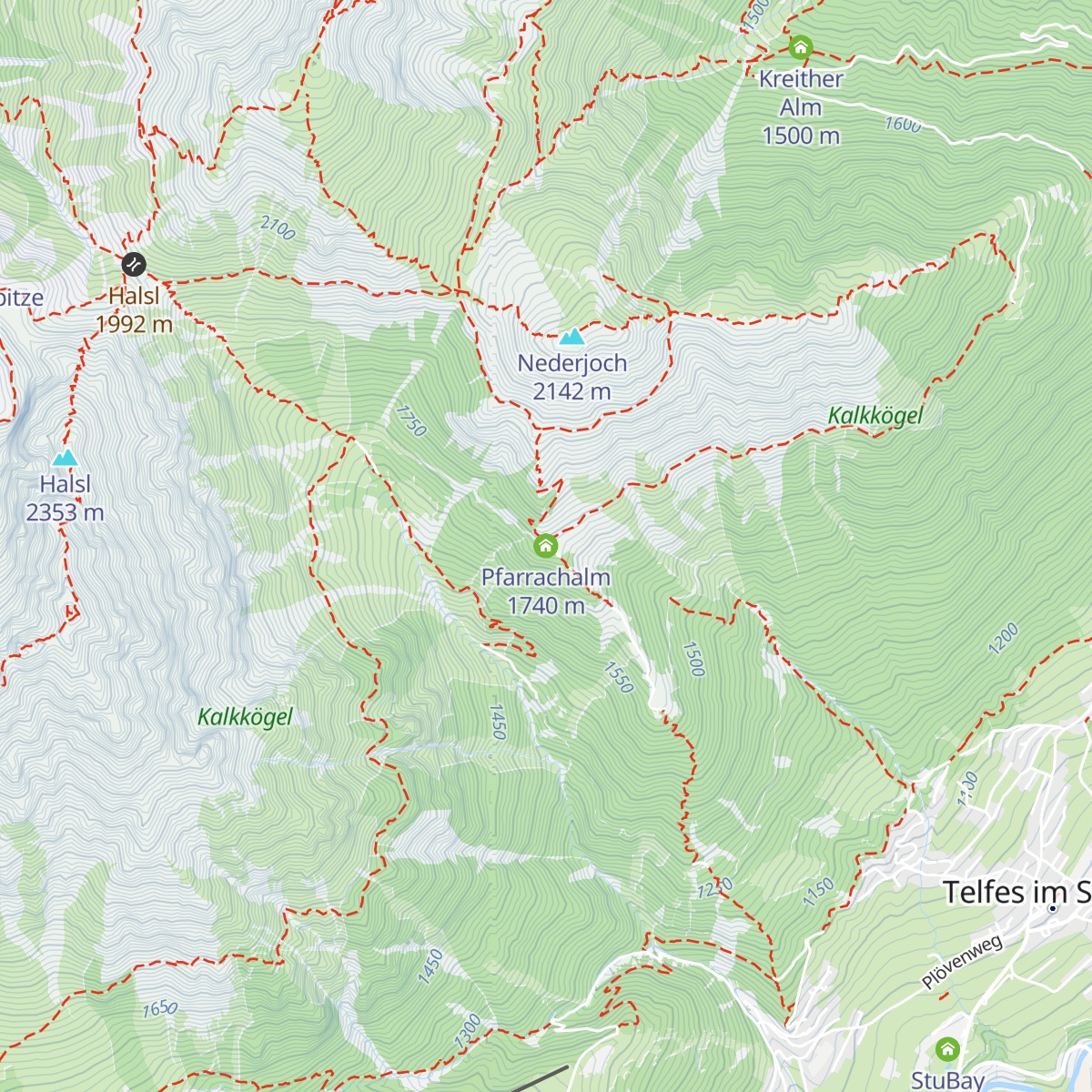 Pfarrachalm map