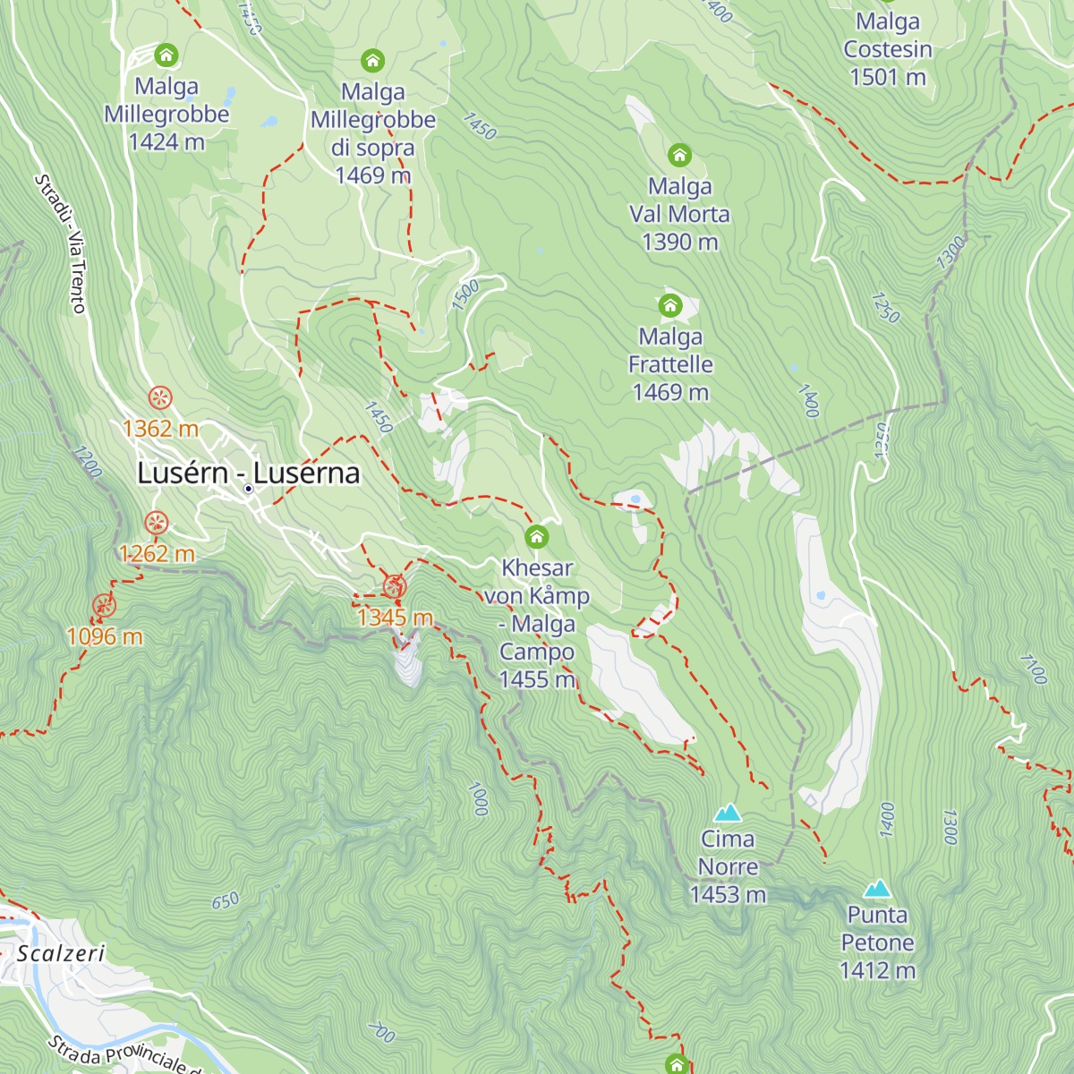 Khesar von Kåmp - Malga Campo map