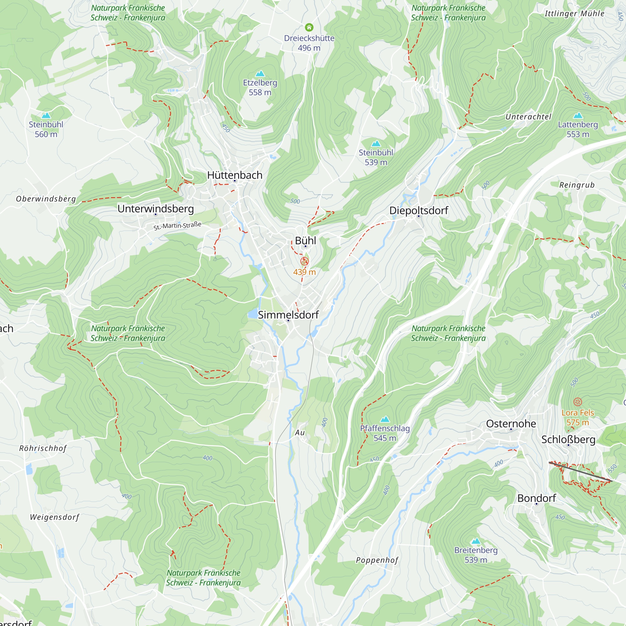 Ehem. Bahnhof Simmelsdorf-Hüttenbach map