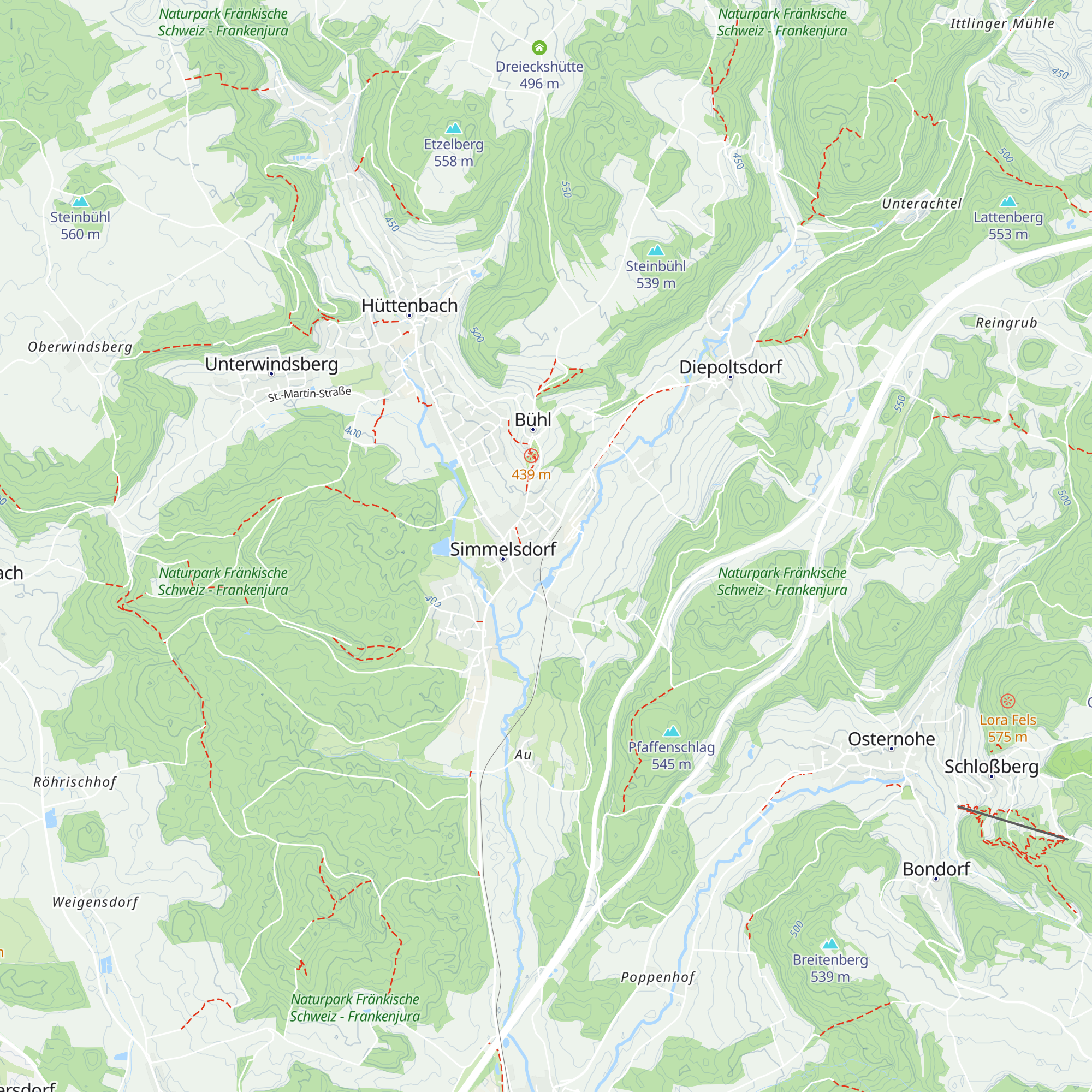 Ehem. Bahnhof Simmelsdorf-Hüttenbach map
