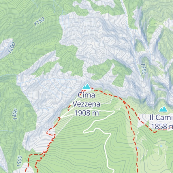 Map of Cima Vezzena