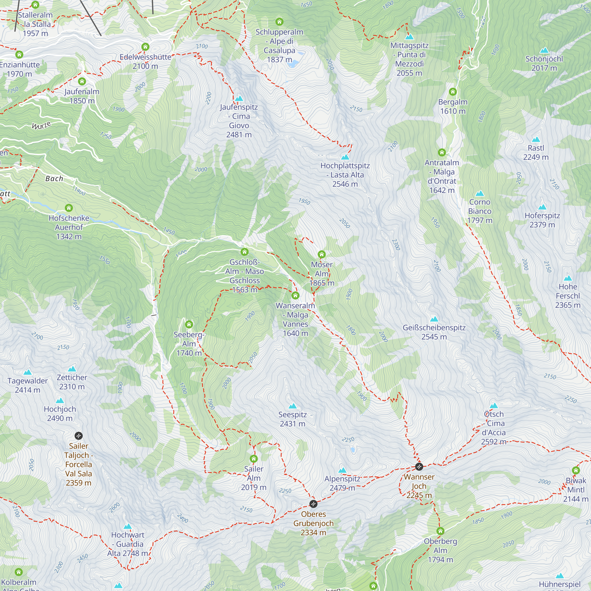 Wanseralm - Malga Vannes map
