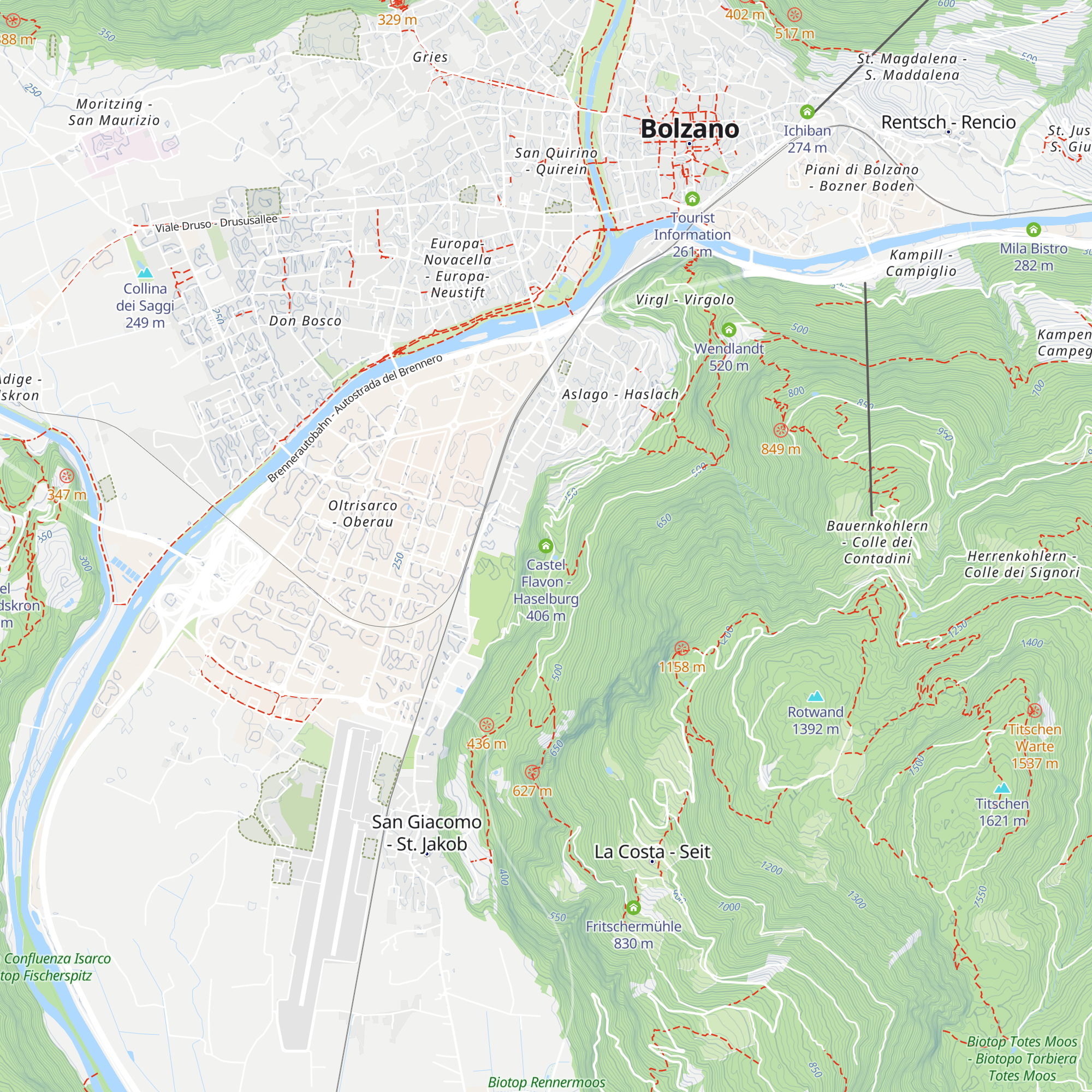Castel Flavon - Haselburg map